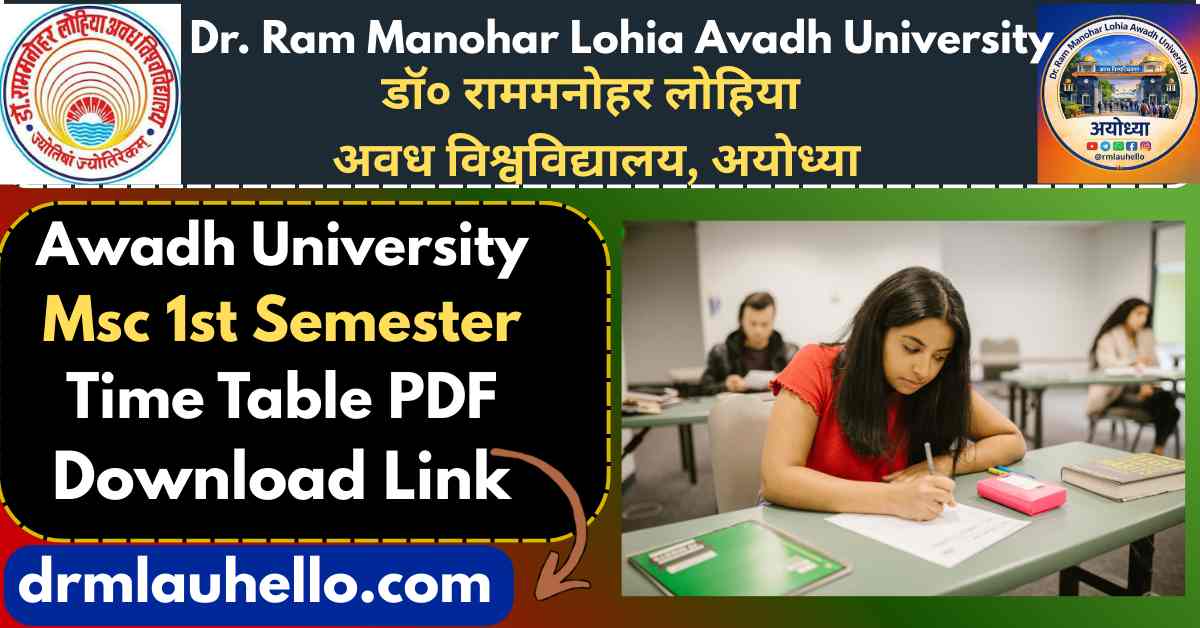 Rmlau Msc 1st Semester Time Table