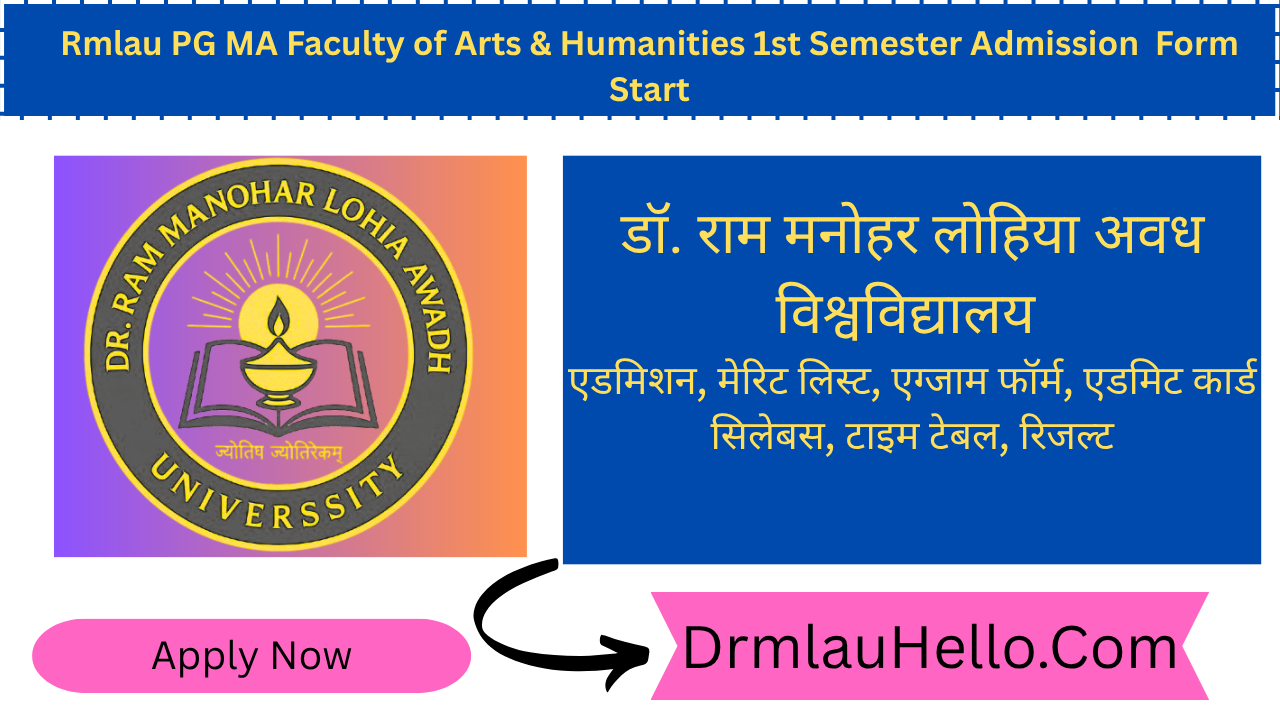 Rmlau PG MA Faculty of Arts & Humanities 1st Semester Admission form start