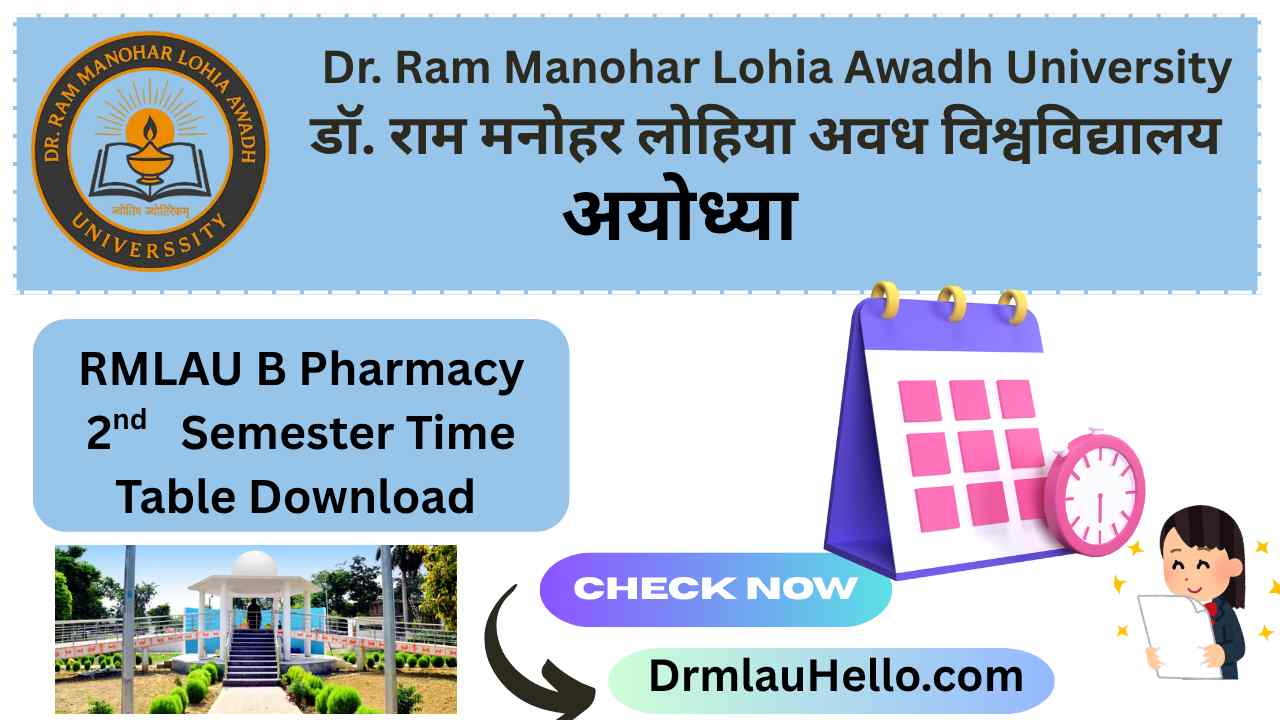 Rmlau B Pharmacy 2nd Semester Exam Form