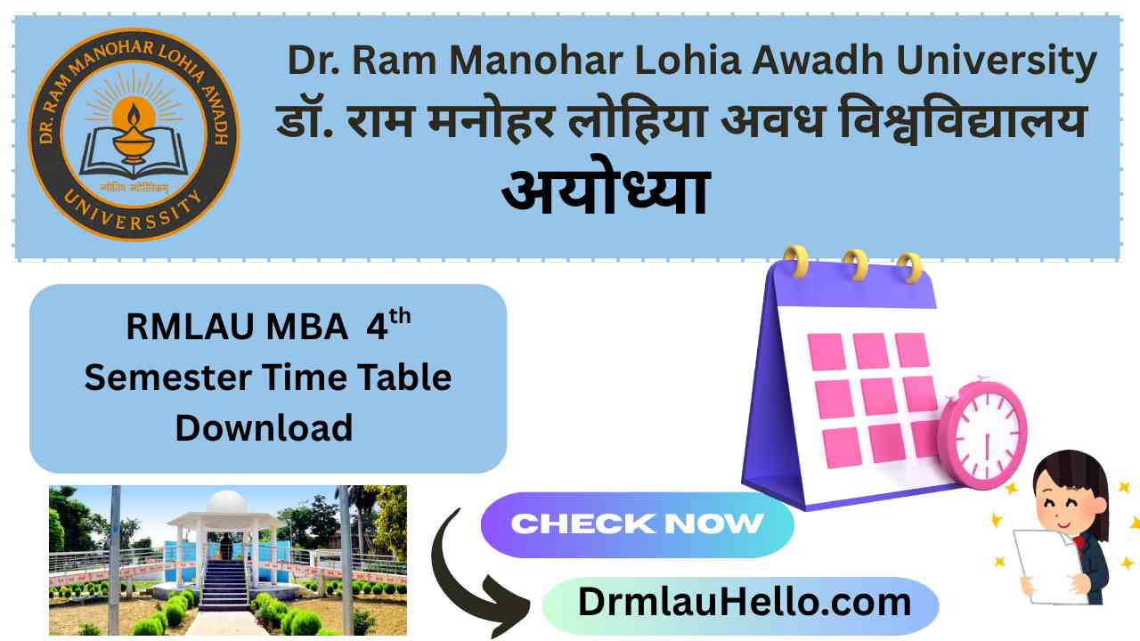 RMLAU PG 1st Semester Time Table