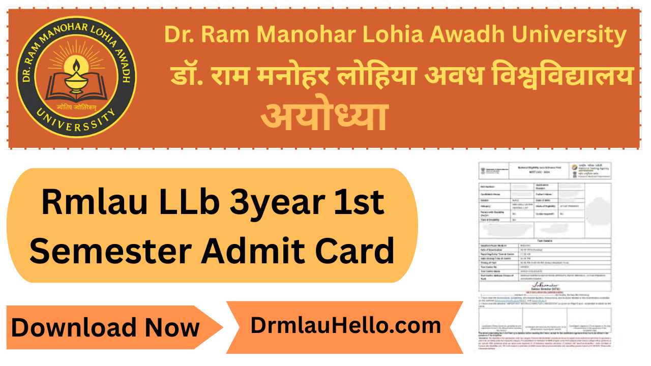 RMLAU LLB 3Year 1st Semester Admit Card