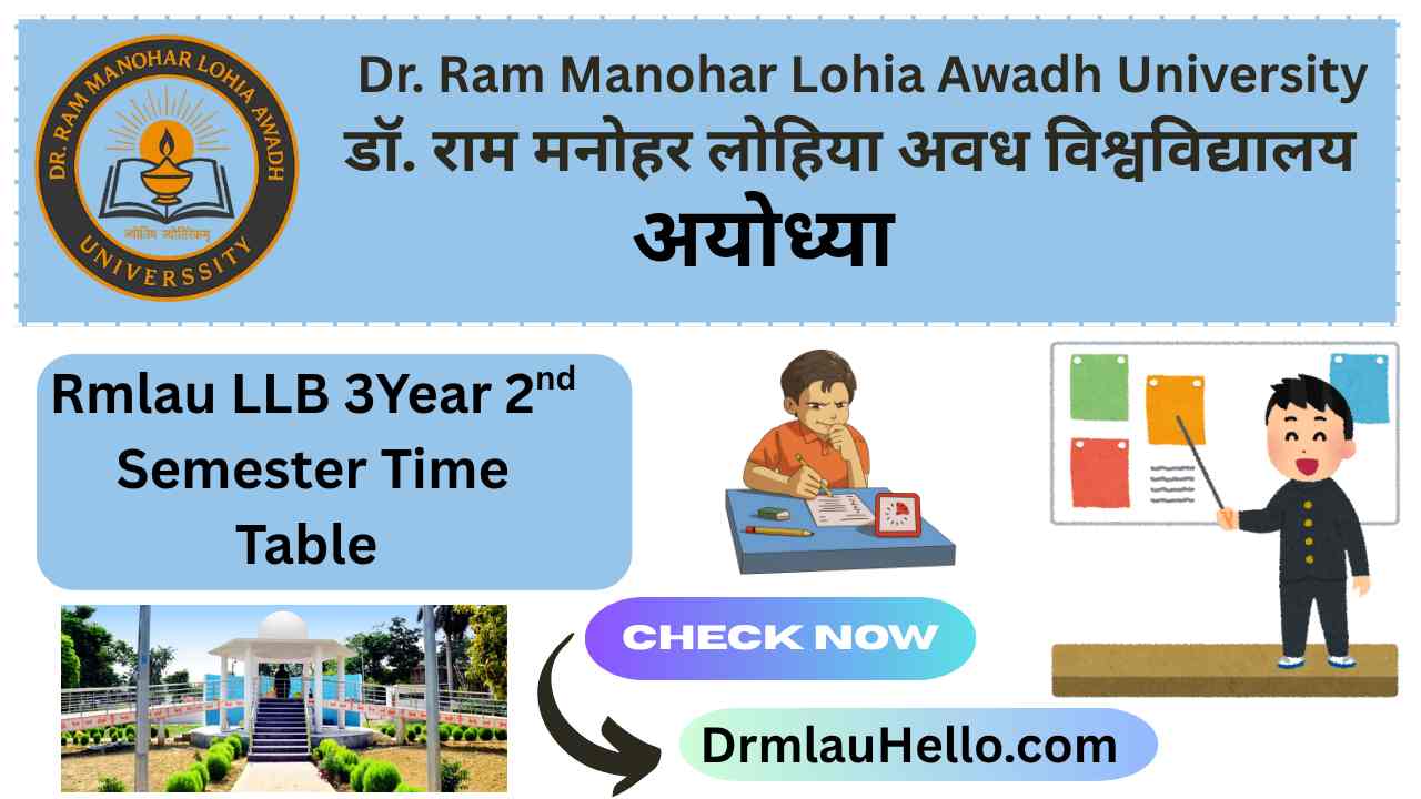 Rmlau LLB 3Year 2nd Semester Exam Time Table