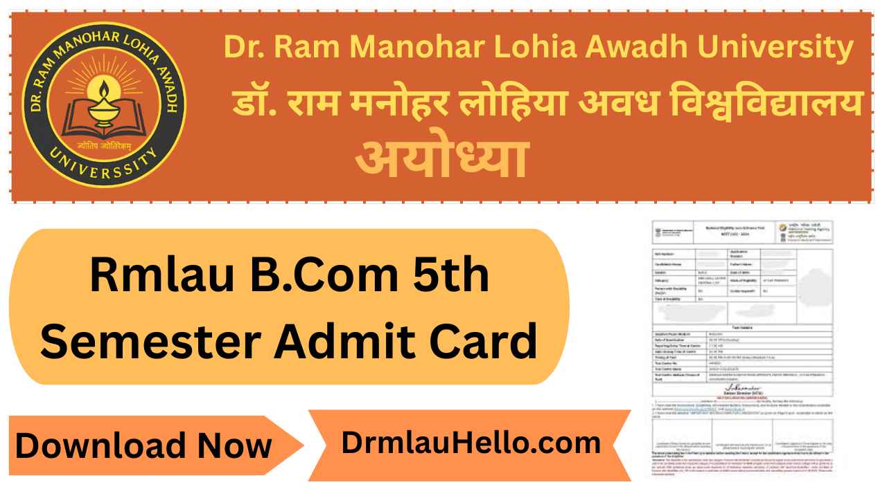 RMLAU B.Com 5th Semester Admit Card