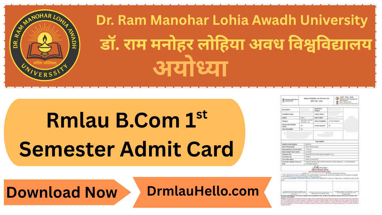 RMLAU B.Com 1st Semester Admit Card
