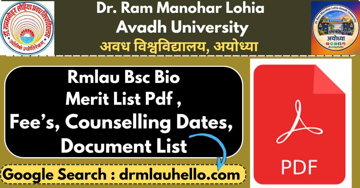 Rmlau Bsc Bio Merit List