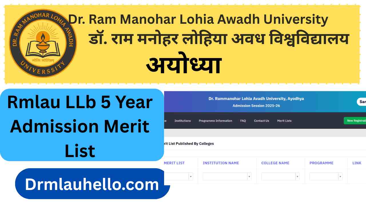 Rmlau LLB 5Year Admission Merit List