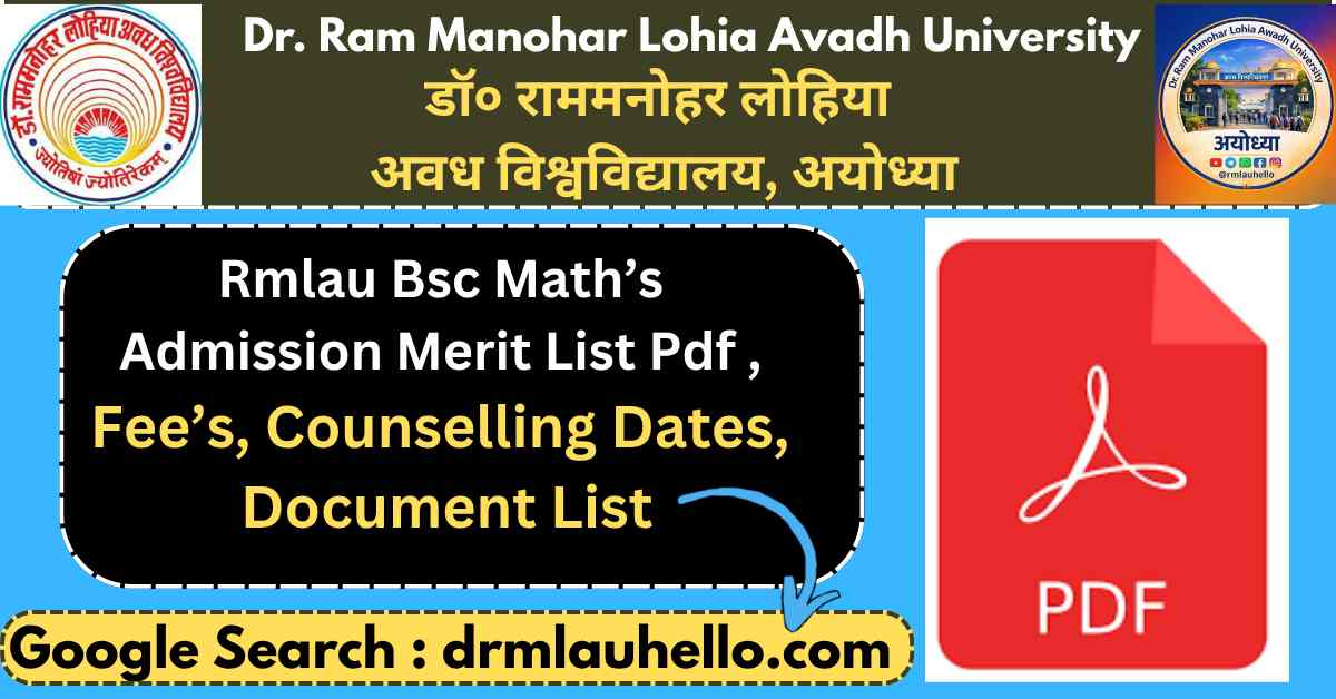Rmlau Bsc Math's Merit List