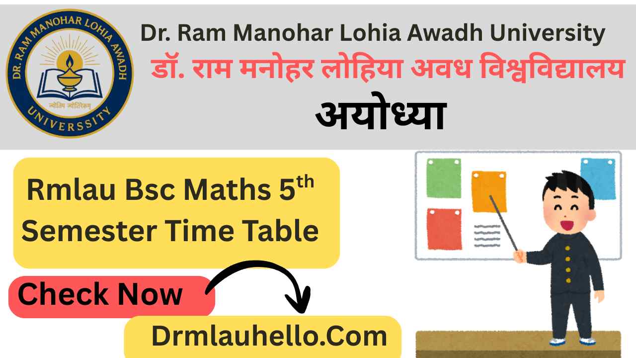 Rmlau Bsc Maths 5th Semester Exam Time Table