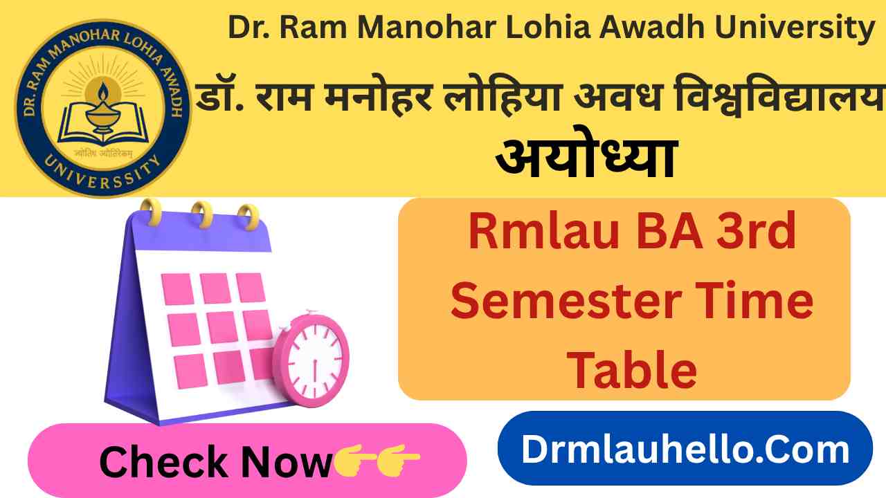 Rmlau BA 3rd Semester Exam Time Table 2025