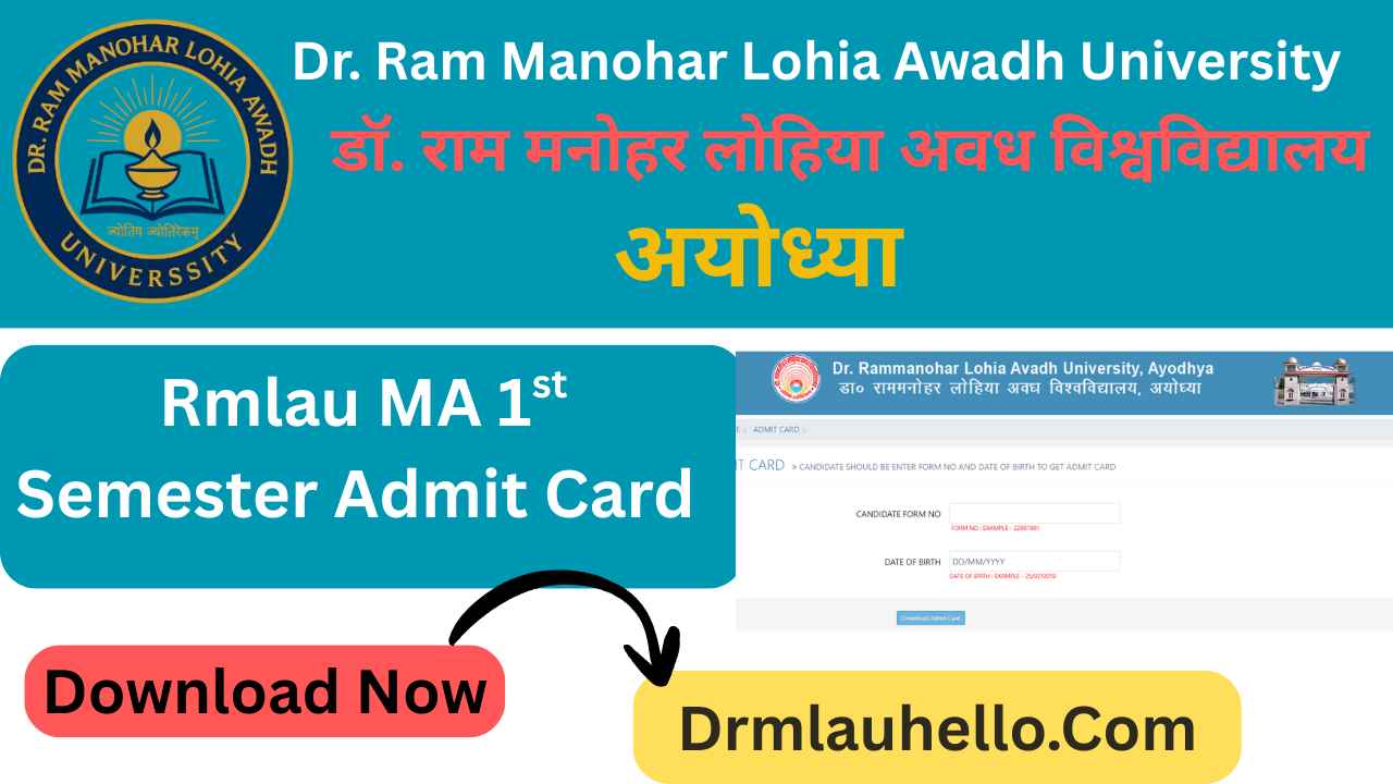 Rmlau MA 1st Semester Admit Card