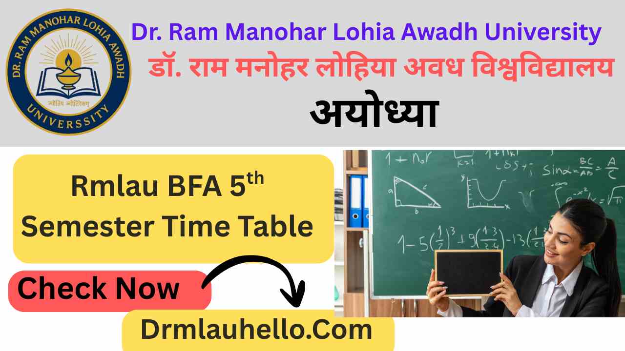 Rmlau BFA 5th Semester Exam Time Table