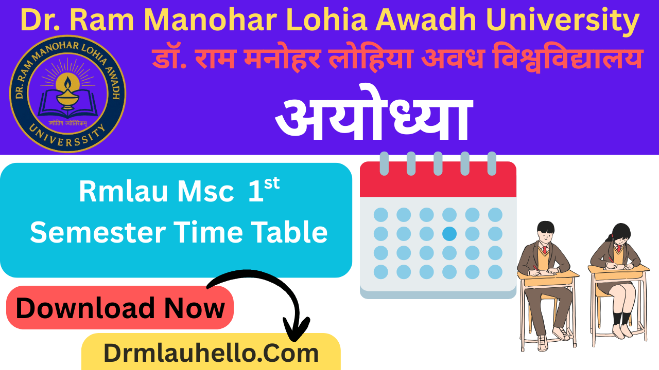 Rmlau Msc 1st Semester Time Table