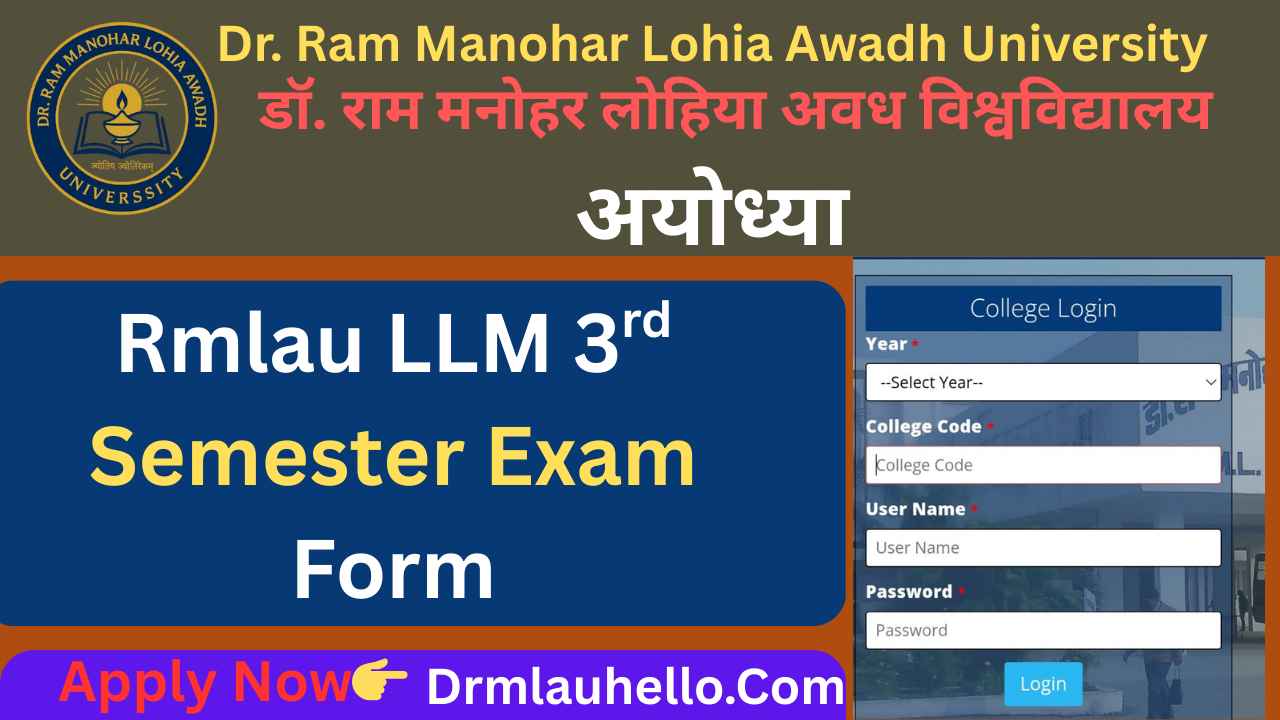 Rmlau LLM 3rd Semester Exam Form