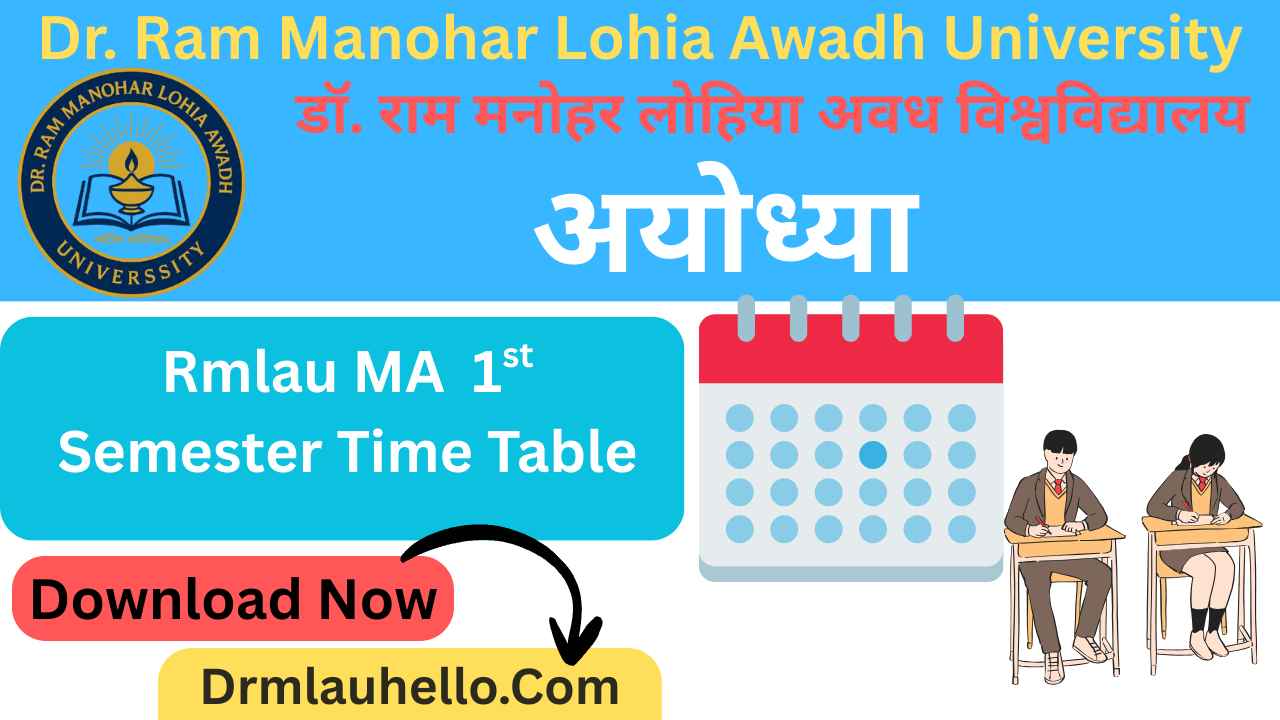 Rmlau MA 1st Semester Time Table