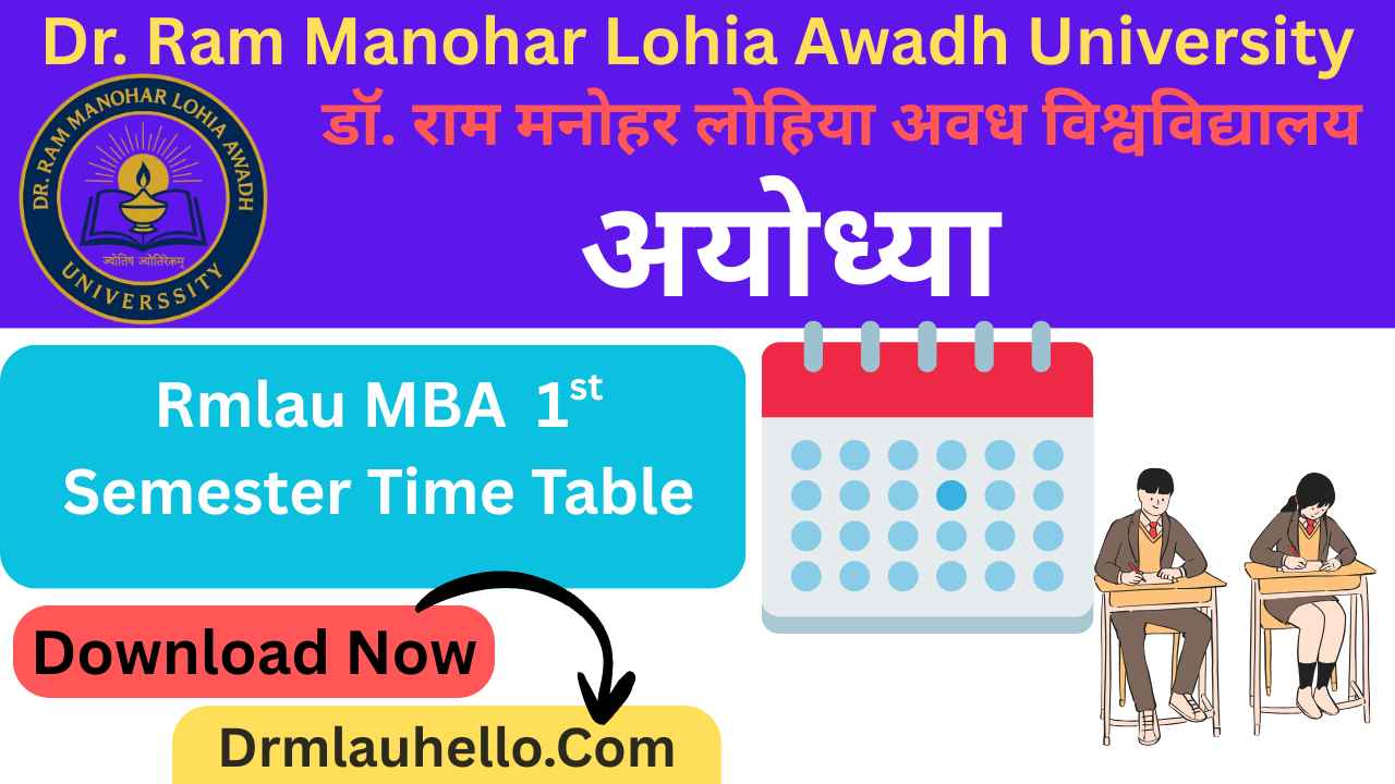 Rmlau MBA 1st Semester Time Table