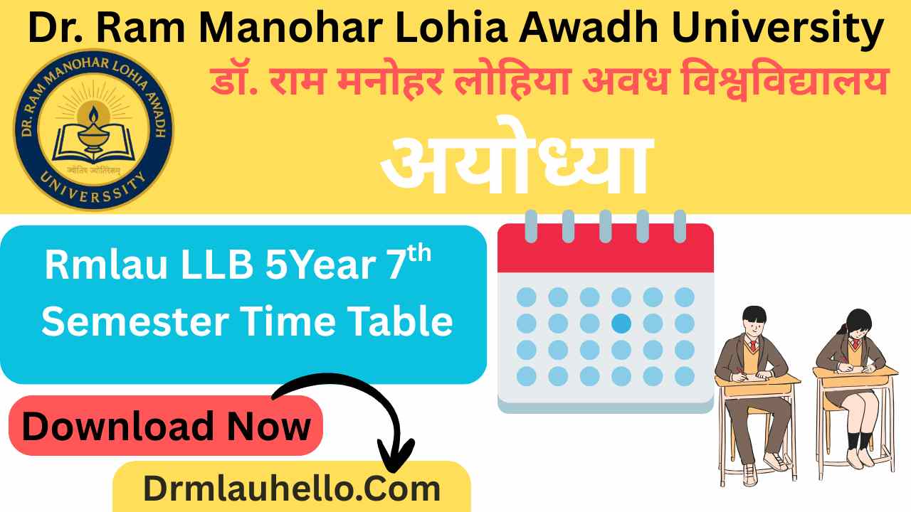 Rmlau LLB 5Year 9th Semester Time Table
