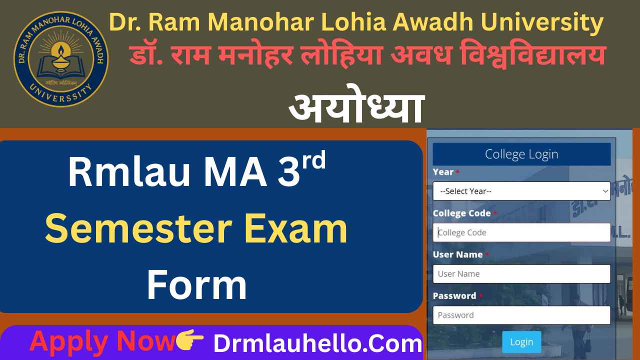 Rmlau MA 3rd Semester Exam Form