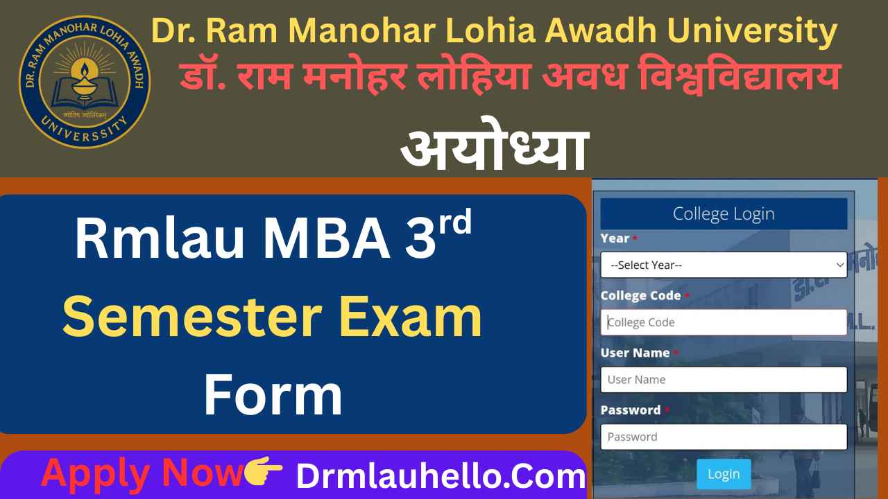 Rmlau MBA 3rd Semester Exam Form