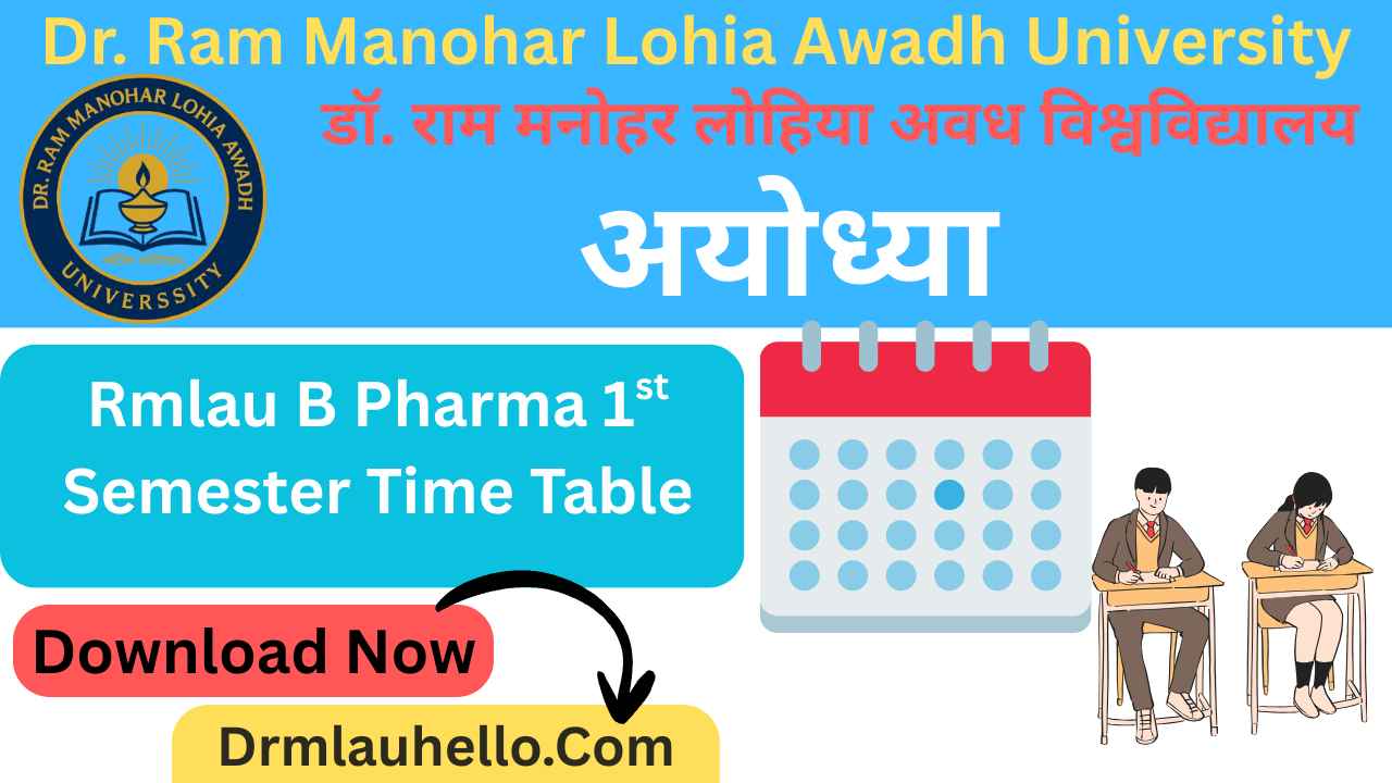 Rmlau B Pharma 1st Semester Time Table