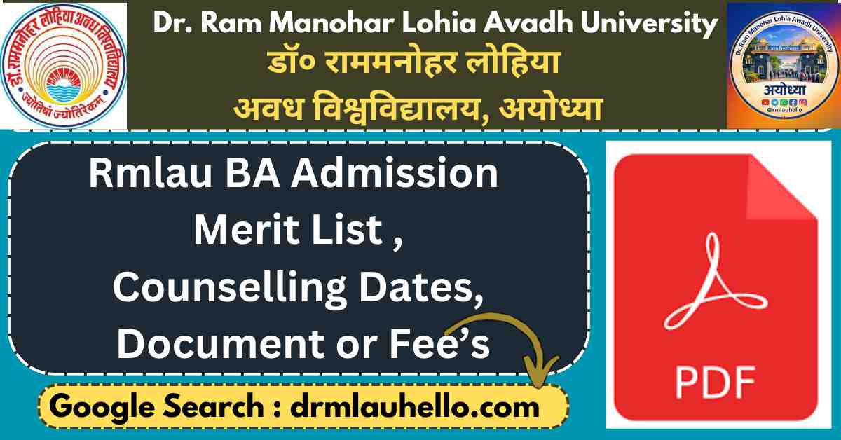 Rmlau BA Admission Merit List