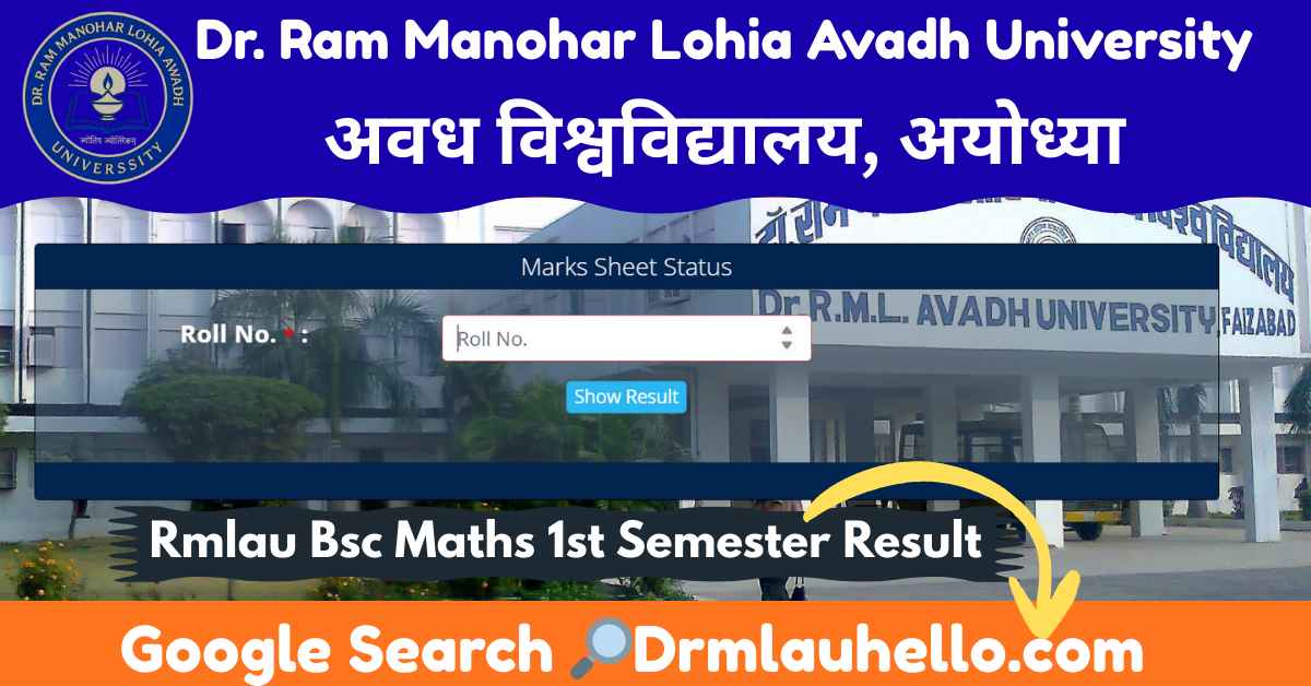 Rmlau Bsc Maths 1st Semester Result