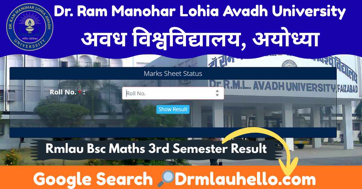 Rmlau Bsc Maths 3rd Semester Result