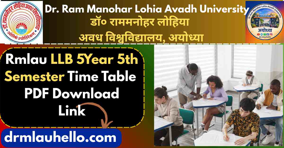 RMLAU LLB 5Year 5th Semester Time Table