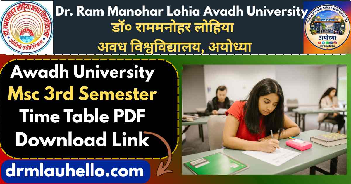 Rmlau Msc 3rd Semester Time Table