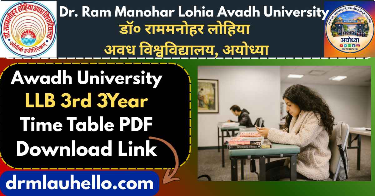 Rmlau LLB 3Year 3rd Semester Exam Time Table