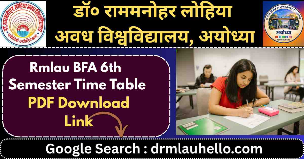 RMLAU BFA 6th Semester Time Table