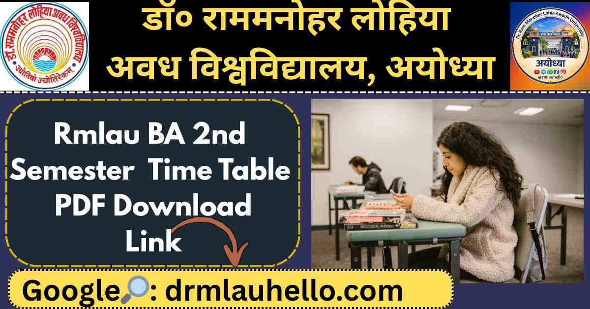 Rmlau BA 2nd  Semester Time Table