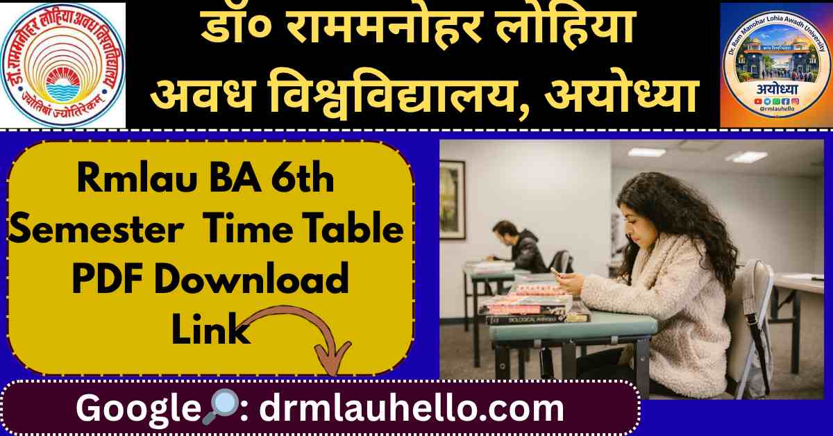 Rmlau BA 6th Semester Time Table