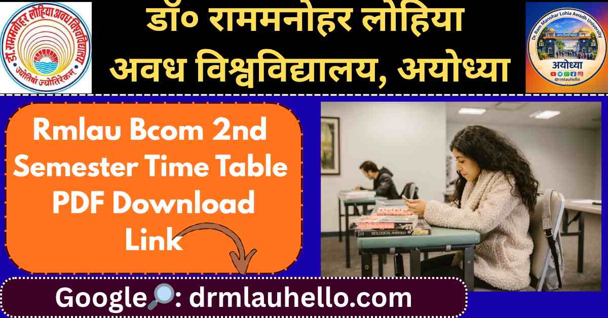 Rmlau Bcom 2nd Semester Time Table