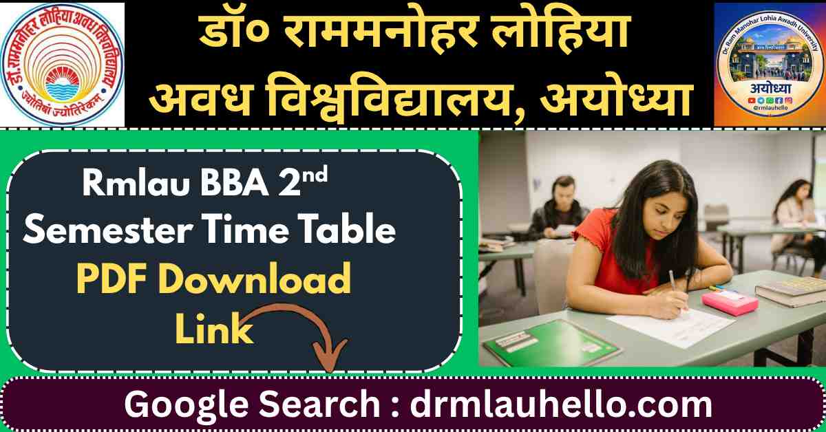 RMLAU BBA 2nd Semester Time Table