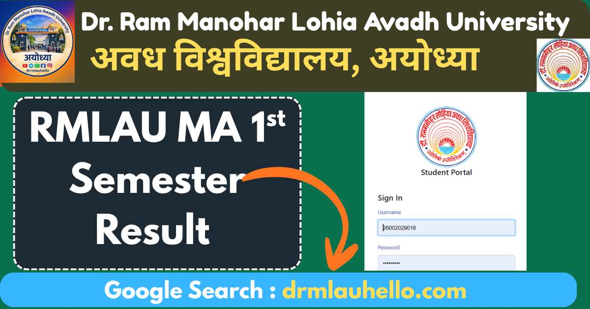 Rmlau MA 1st Semester Result