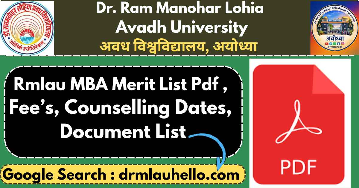 Rmlau MBA Merit List