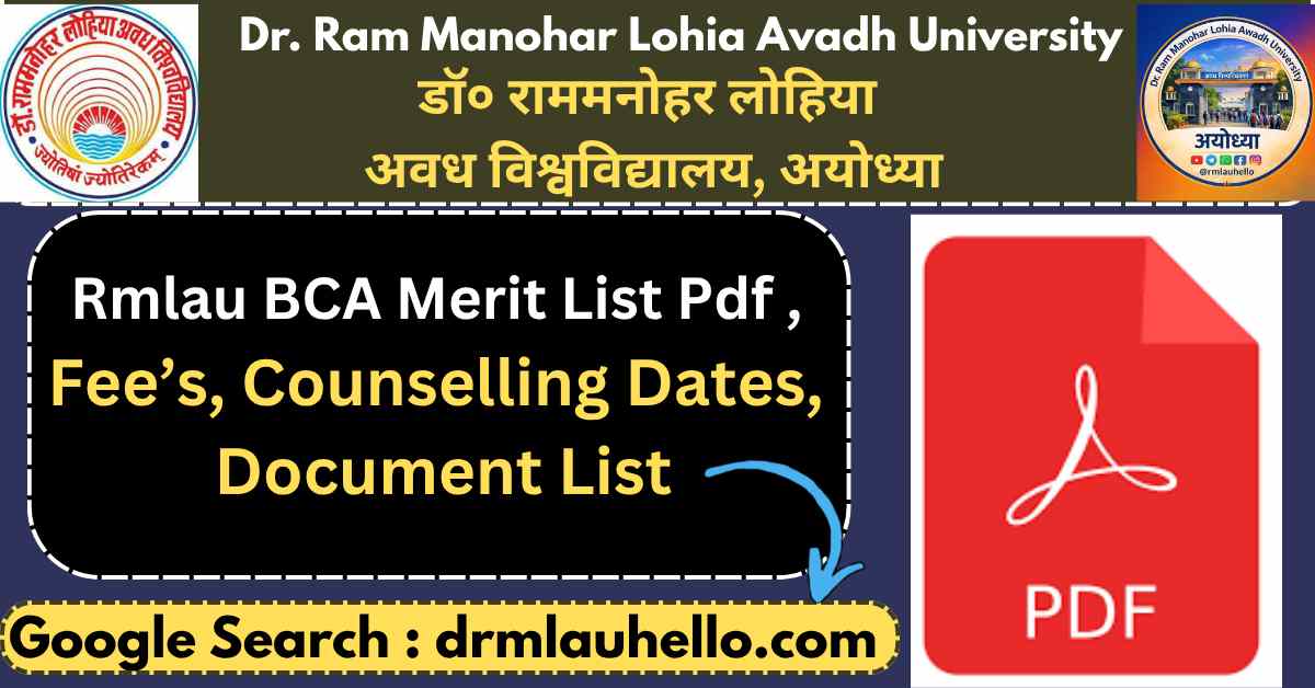 Rmlau BCA Merit List